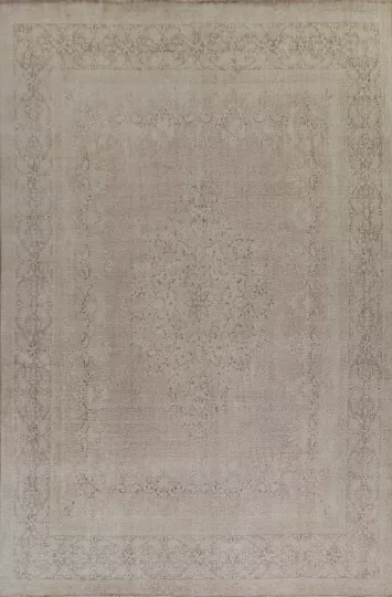 Floral Distressed Kerman Persian Area Rug 10x13