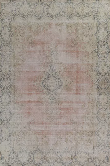 Floral Open Field Kerman Persian Area Rug 9x12