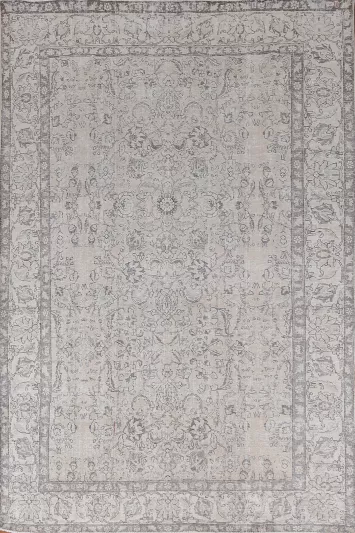 Floral Muted Tabriz Persian Area Rug 8x11