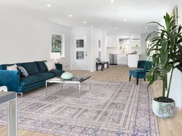 Muted Geometric Kerman Persian Area Rug 8x12