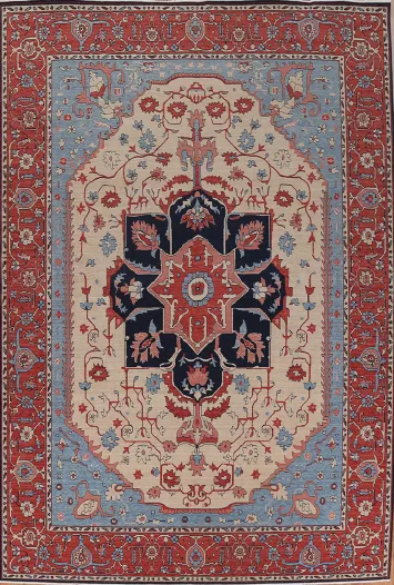 Heriz Serapi Geometric Oriental Area Rug 10x13