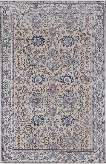 All-Over Floral Sultanabad Ziegler Turkish Wool Rug 4x6