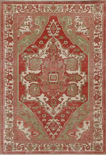 Heriz Serapi Geometric Wool Oriental Area Rug 5x7