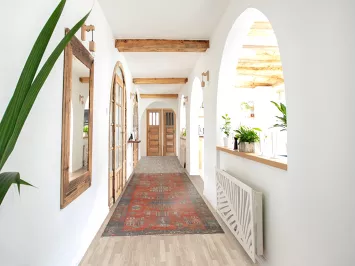 Geometric Heriz Persian Runner Rug 3x12