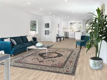 Floral Wool Kashan Mohtasham Turkish Area Rug 7x10