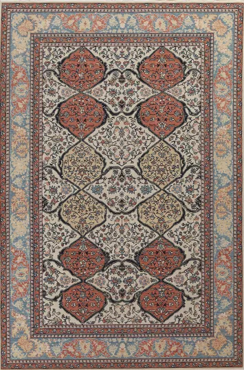 Geometric Bakhtiari Turkish Area Rug 7x10