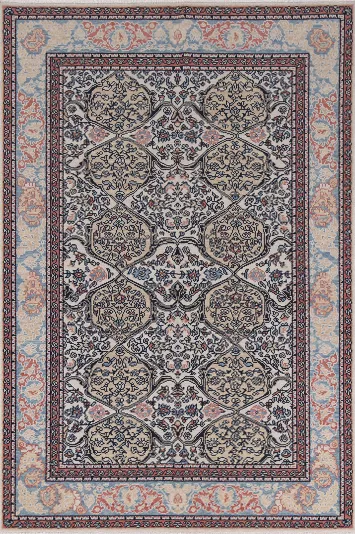 Geometric Bakhtiari Turkish Area Rug 4x6