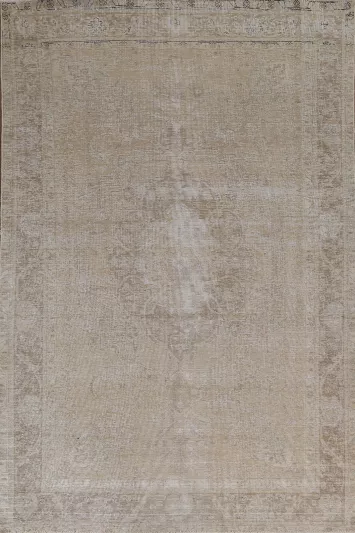 Distressed Geometric Tabriz Persian Area Rug 6x10