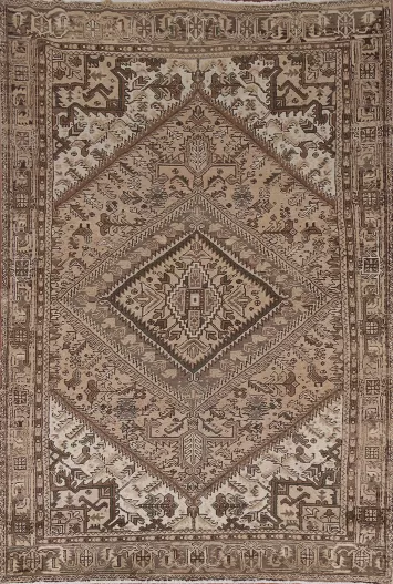 Geometric Heriz Persian Area Rug 7x9