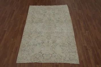 Timeless Distressed Kerman Persian Rug 4x7 with Delicate Floral Accents