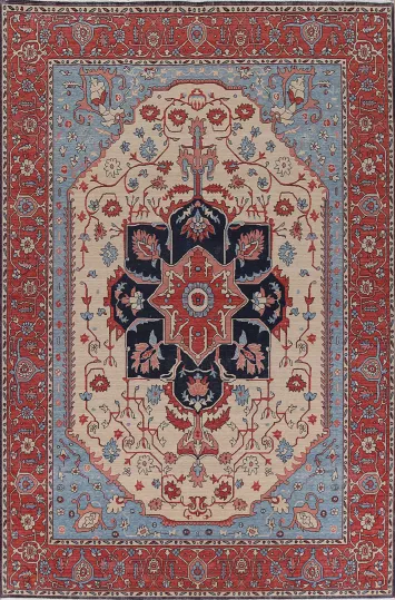 Geometric Heriz Serapi Turkish Wool Rug 9x12