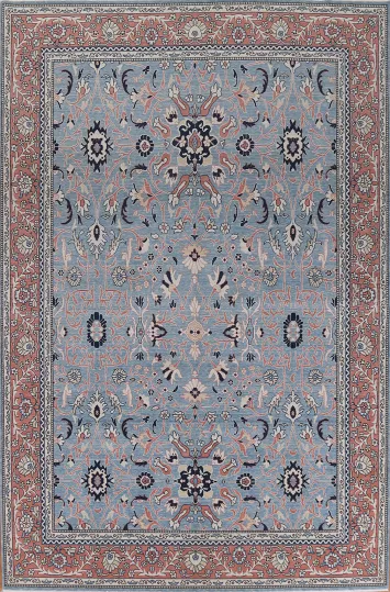 All-Over Floral Sultanabad Ziegler Turkish Wool Rug 9x12