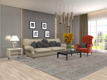 Muted Floral Tabriz Persian Wool Rug 10x11