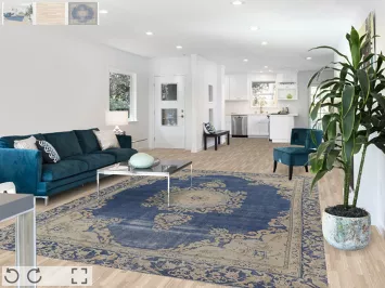 Vintage Geometric Kashan Persian Area Rug 8x11