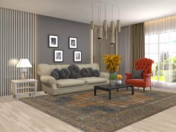 Vintage Over-Dyed Mashad Persian Area Rug 8x11