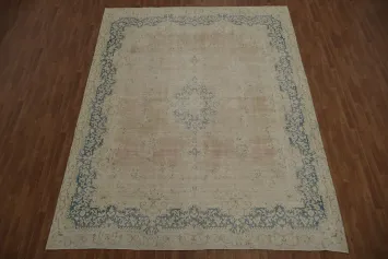 Distressed Muted Pink Kerman Persian Area Rug 10x12