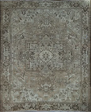 Geometric Heriz Persian Area Rug 9x11