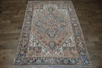 Geometric Wool Heriz Persian Area Rug 8x11