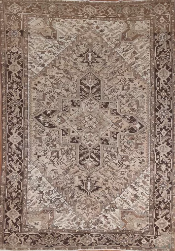 Geometric Wool Heriz Persian Area Rug 8x10