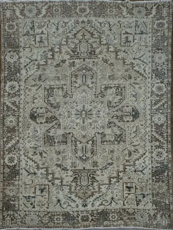 Handmade Wool Heriz Persian Area Rug 8x11