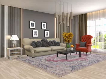 Distressed Wool Kerman Persian Area Rug 8x11