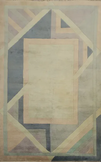 Modern Geometric Area Rug in Soft Pastel Shades for Living Areas 6x10