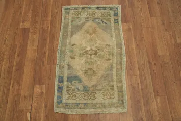 Vintage Style Rug with Subtle Blue and Brown Accents 2x3