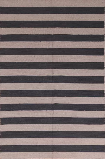 Striped Gabbeh Oriental Area Rug 5x8