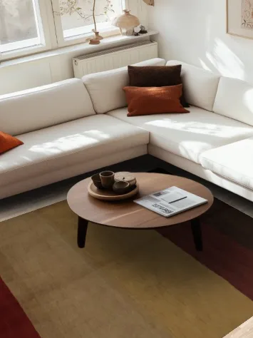 Rustic Elegance: Multi-tonal Striped Gabbeh Area Rug 7x10