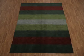 Contemporary Striped Gabbeh Area Rug 8x10 Adds Depth to Living Spaces