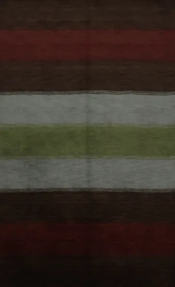 Vibrant Red and Green Striped Rug for Modern Interiors 6x10