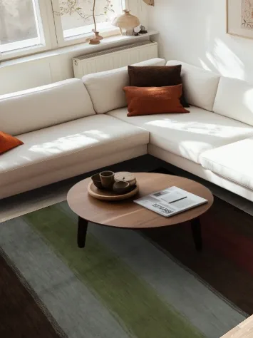 Vibrant Red and Green Striped Rug for Modern Interiors 6x10