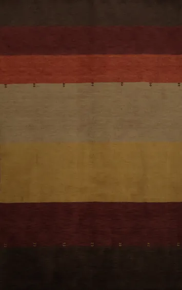 Cozy Multi-Stripe Gabbeh Area Rug 7x10 Rich Colors for Living Rooms