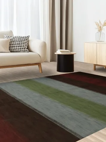 Blend of Earthy Hues Gabbeh Area Rug 7x10 for a Cozy Atmosphere