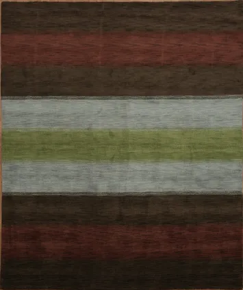 Striped Wool Gabbeh Oriental Area Rug 8x10
