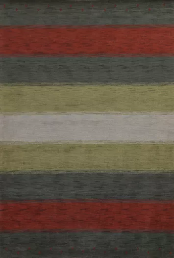 All-Over Striped Gabbeh Modern Area Rug 7x10