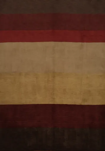 Sophisticated Stripe Design Gabbeh Area Rug 8x10 in Warm Browns