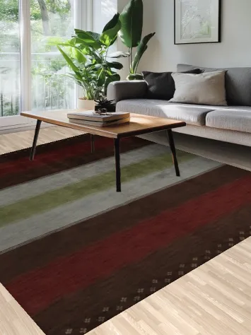 Bold Striped Gabbeh Area Rug 8x10 for a Vibrant Modern Home Decor