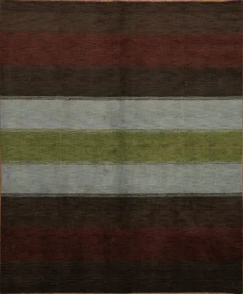 Striped Wool Gabbeh Oriental Area Rug 8x10