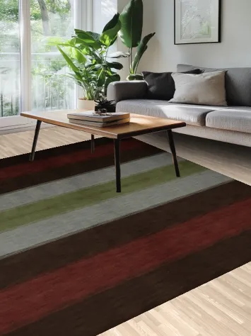 Elegant Multi-Stripe Gabbeh Area Rug 8x10 with Warm Earthy Tones