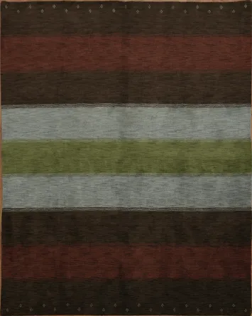 Striped Gabbeh Wool Area Rug 8x10