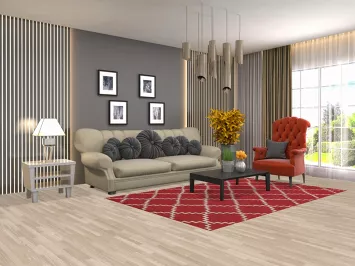 Chic Red and White Patterned Rug for Stylish Living Spaces 5x8