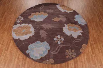 Floral Agra Oriental Area Rug 10x10 Round