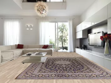 Large Navy Blue Floral Kashan Persian Rug 11x16