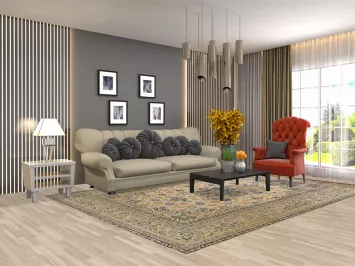 Vintage Wool Kashan Persian Area Rug 8x11