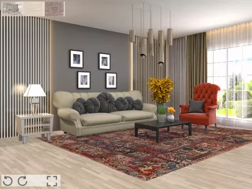 Animal Pictorial Kashmar Persian Area Rug 8x11