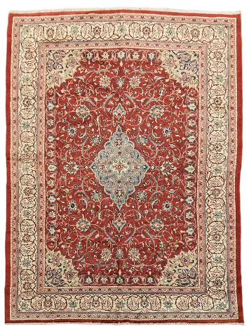 Exquisite Traditional Sarouk Persian Red Rug with Classic Floral Motifs 9x12