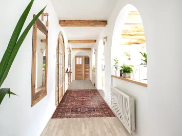 Geometric Heriz Persian Runner Rug 4x11