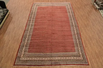 Red All-Over Botemir Persian Palace Rug with Detailed Border Design 11x18