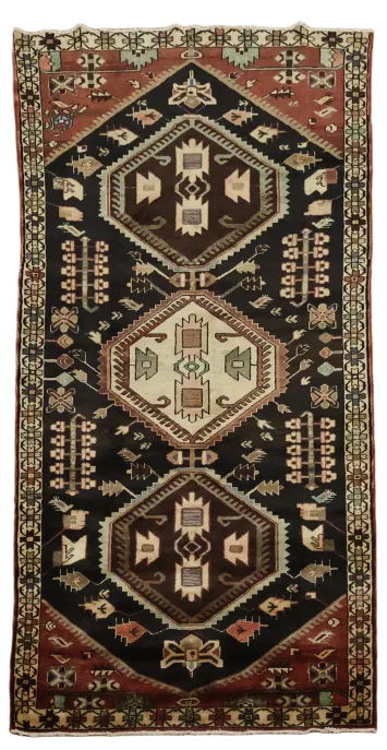 Vibrant Tribal Pattern Rug with Geometric Designs and Rich Colors 5x10
